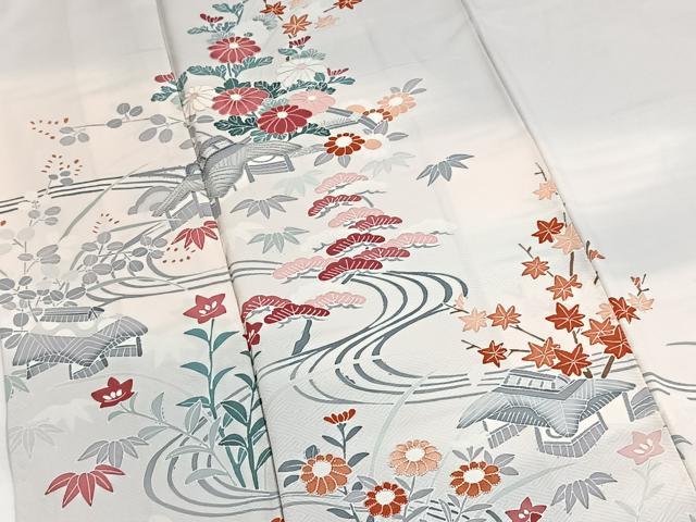 平和屋着物■中国三大刺繍　相良刺繍　訪問着　御所解花文　暈し染め　正絹　逸品　BAAX9961yc