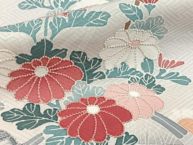 平和屋着物■中国三大刺繍　相良刺繍　訪問着　御所解花文　暈し染め　正絹　逸品　BAAX9961yc