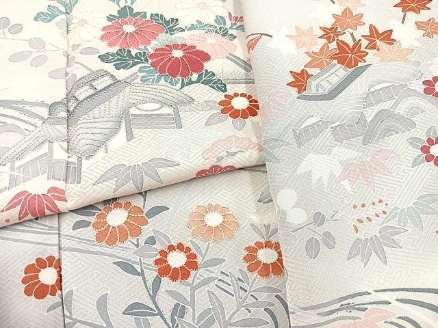 平和屋着物■中国三大刺繍　相良刺繍　訪問着　御所解花文　暈し染め　正絹　逸品　BAAX9961yc