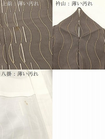 平和屋着物■上質な小紋　幾何学文様　正絹　逸品　BAAX9980yc