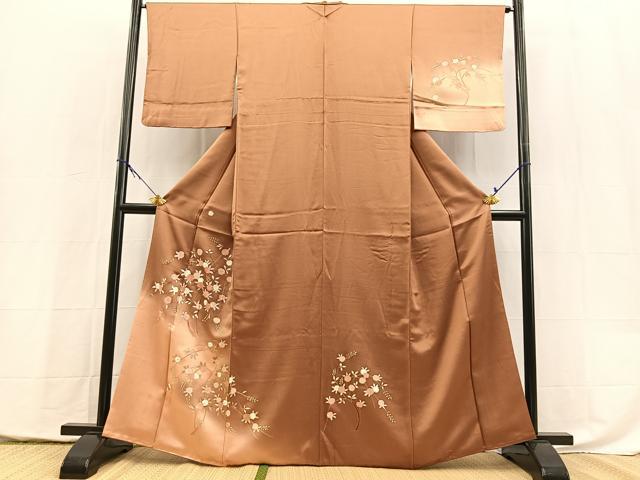 平和屋着物■訪問着　枝花文　暈し染め　金彩　正絹　逸品　BAAX9986yc