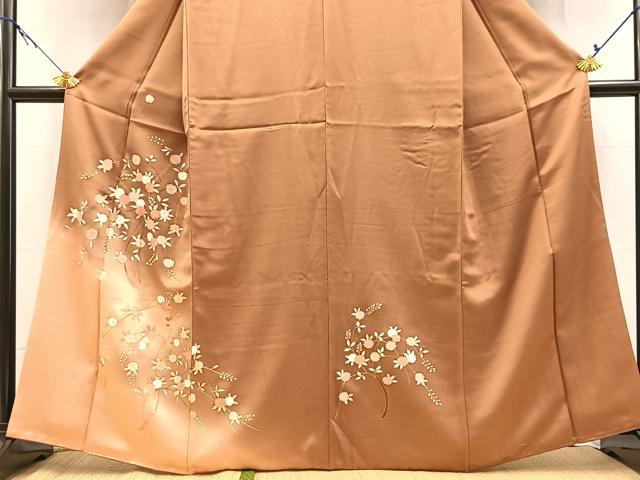 平和屋着物■訪問着　枝花文　暈し染め　金彩　正絹　逸品　BAAX9986yc