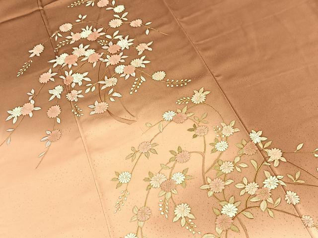 平和屋着物■訪問着　枝花文　暈し染め　金彩　正絹　逸品　BAAX9986yc