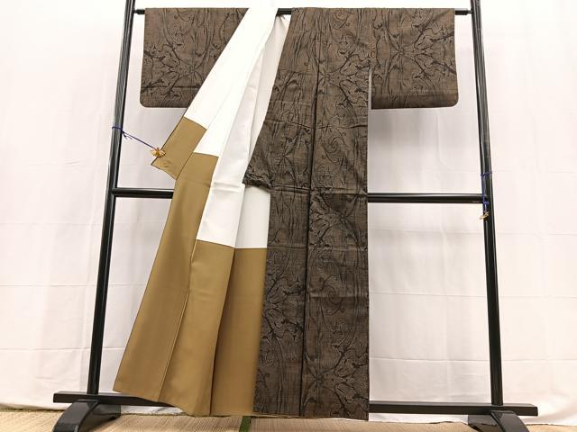 平和屋着物■本場大島紬　7マルキ　抽象文　正絹　逸品　BAAX9998yc