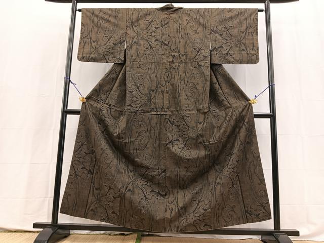 平和屋着物■本場大島紬　7マルキ　抽象文　正絹　逸品　BAAX9998yc