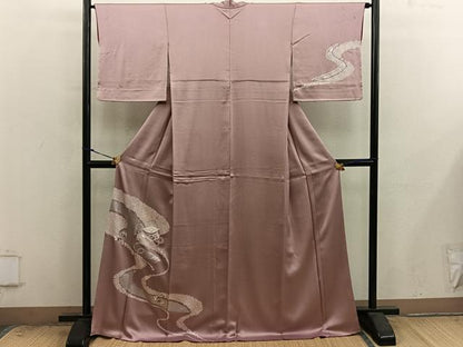 平和屋着物■訪問着　総刺繍　絞り　糸巻き花文　銀彩　正絹　逸品　BAAY0002mz