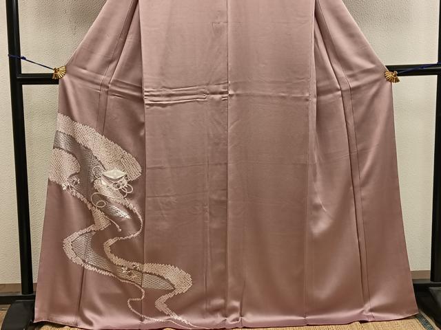 平和屋着物■訪問着　総刺繍　絞り　糸巻き花文　銀彩　正絹　逸品　BAAY0002mz
