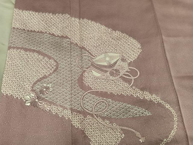 平和屋着物■訪問着　総刺繍　絞り　糸巻き花文　銀彩　正絹　逸品　BAAY0002mz
