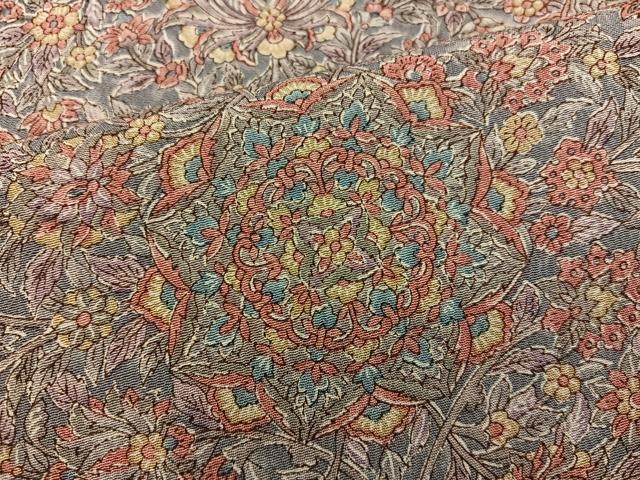 平和屋着物■上質な小紋　更紗花文　正絹　逸品　BAAY0003mz