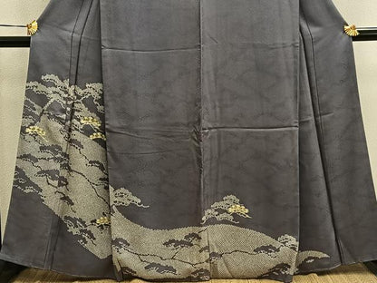 平和屋着物■訪問着　駒刺繍　松　正絹　逸品　未使用　BAAY0013mz
