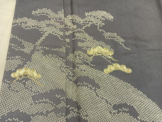 平和屋着物■訪問着　駒刺繍　松　正絹　逸品　未使用　BAAY0013mz