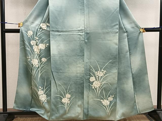 平和屋着物■訪問着　菊花文　ろうけつ染め　暈し染め　正絹　逸品　BAAY0016mz