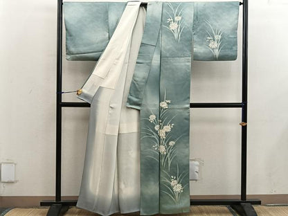 平和屋着物■訪問着　菊花文　ろうけつ染め　暈し染め　正絹　逸品　BAAY0016mz