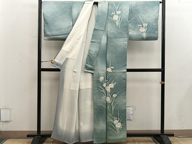 平和屋着物■訪問着　菊花文　ろうけつ染め　暈し染め　正絹　逸品　BAAY0016mz