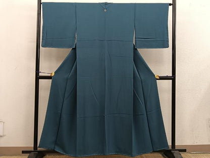 平和屋着物●上質な色無地　お召茶色　正絹　逸品　未使用　BAAY0019mz