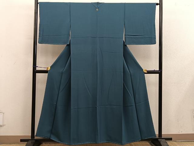 平和屋着物●上質な色無地　お召茶色　正絹　逸品　未使用　BAAY0019mz