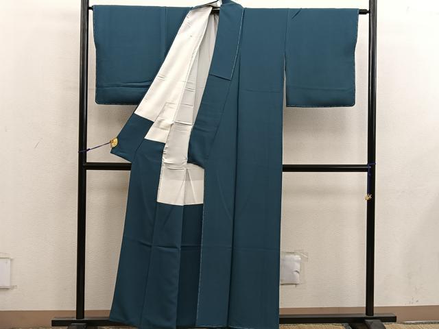 平和屋着物●上質な色無地　お召茶色　正絹　逸品　未使用　BAAY0019mz