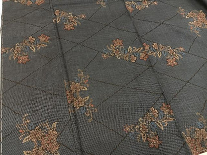 平和屋着物●本場大島紬　7マルキ　草花文　正絹　逸品　BAAY0020mz