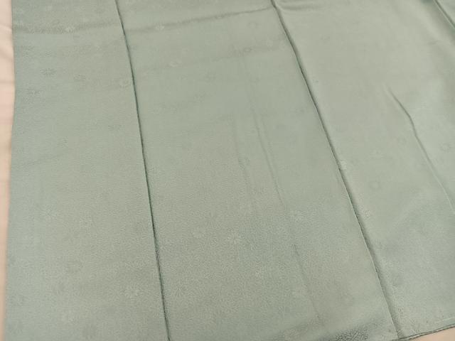平和屋着物■上質な色無地　菊地紋　裏葉柳色　正絹　逸品　BAAY0021mz