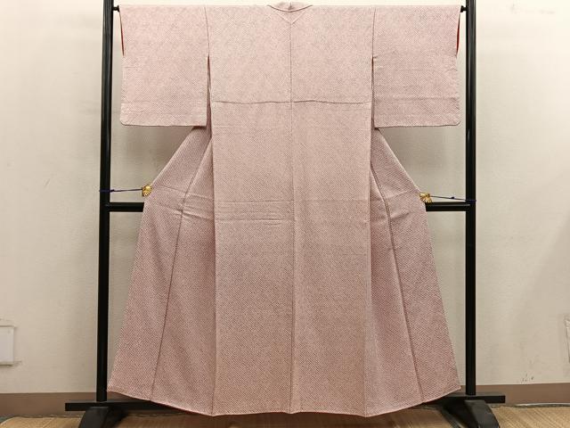 平和屋着物■大変加工の良い総絞り小紋　正絹　逸品　BAAY0026mz