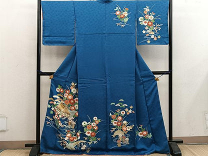 平和屋着物■訪問着　風景花文　金彩　正絹　逸品　未使用　BAAY0028mz