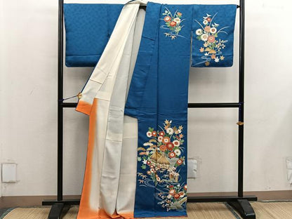 平和屋着物■訪問着　風景花文　金彩　正絹　逸品　未使用　BAAY0028mz