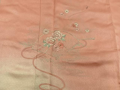 平和屋着物■訪問着　駒刺繍　檜扇花文　暈し染め　やまと誂製　正絹　逸品　BAAY0031mz