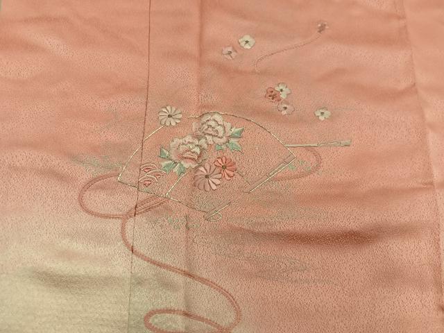 平和屋着物■訪問着　駒刺繍　檜扇花文　暈し染め　やまと誂製　正絹　逸品　BAAY0031mz