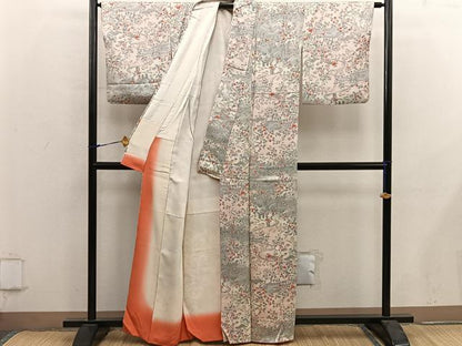 平和屋着物■上質な小紋　風景花文　正絹　逸品　BAAY0036mz