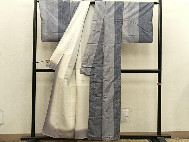 平和屋着物●本場大島紬　草木色泥染め　草花間道　やまと誂製　証紙付き　正絹　逸品　BAAY0039mz