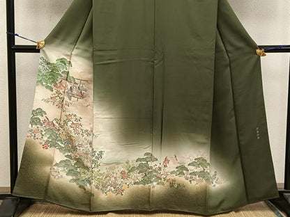平和屋着物■豪華色留袖　投扇遊楽　暈し染め　金糸　正絹　逸品　BAAY0041mz