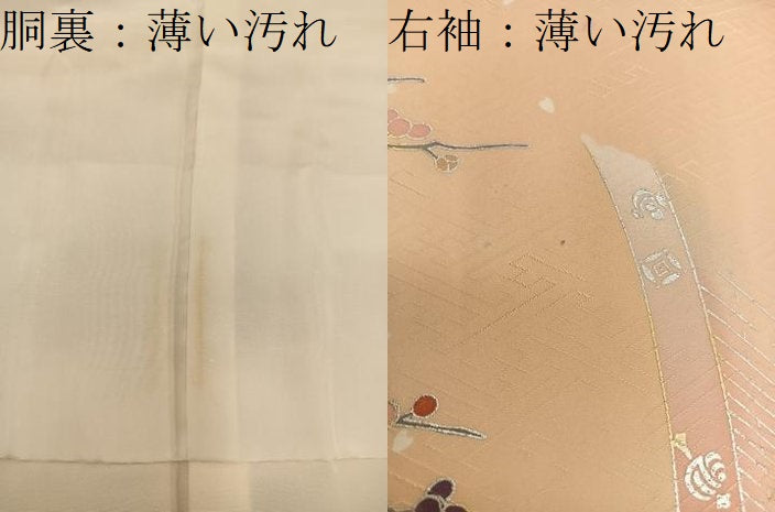 平和屋着物■上質な小紋　鼓舞蝶花文　暈し染め　金銀彩　正絹　逸品　BAAY0042mz
