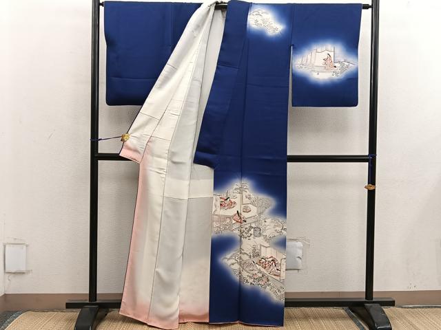 平和屋着物■訪問着　人物花文　暈し染め　正絹　逸品　BAAY0044mz
