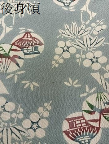 平和屋着物●上質な小紋　型染め　風景花文　大丸扱い　正絹　逸品　未使用　BAAY0049mz