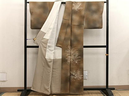 平和屋着物■訪問着　草花文　ろうけつ染め　暈し染め　正絹　逸品　BAAY0051mz