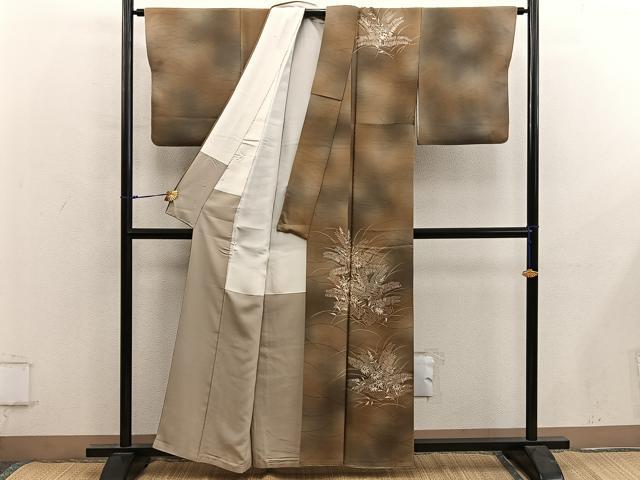 平和屋着物■訪問着　草花文　ろうけつ染め　暈し染め　正絹　逸品　BAAY0051mz