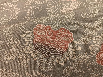 平和屋着物■上質な小紋　作家物　草木染　更紗花唐草文　正絹　逸品　BAAY0052mz