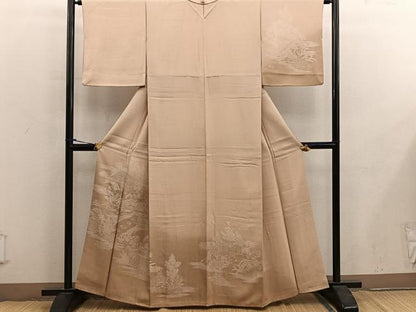 平和屋着物■訪問着　刺繍　風景花文　暈し染め　正絹　逸品　BAAY0055mz
