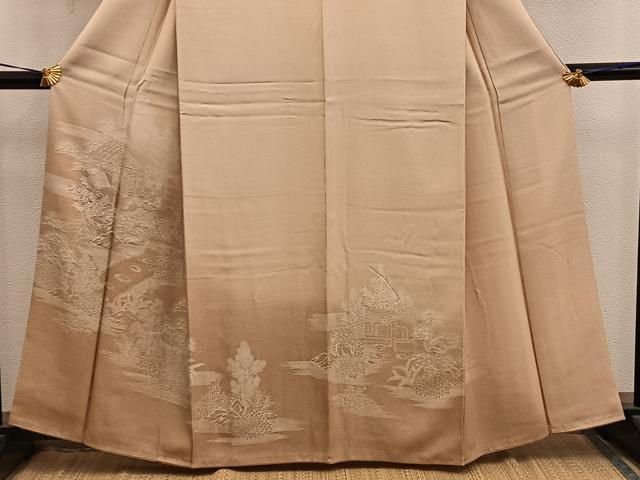 平和屋着物■訪問着　刺繍　風景花文　暈し染め　正絹　逸品　BAAY0055mz