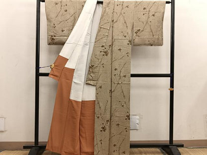 平和屋着物■上質な小紋　葡萄蔦の葉文　正絹　逸品　BAAY0056mz