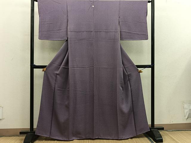 平和屋着物■上質な色無地　紋意匠　濃色　正絹　逸品　BAAY0062mz