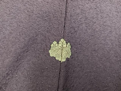 平和屋着物■上質な色無地　紋意匠　濃色　正絹　逸品　BAAY0062mz