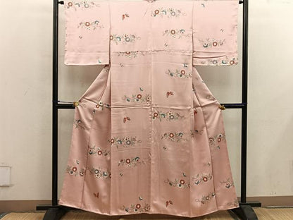 平和屋着物■上質な小紋　舞蝶花文　金彩　正絹　逸品　BAAY0063mz