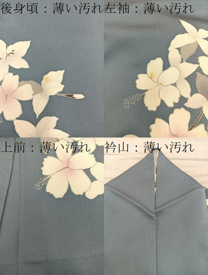 平和屋着物■訪問着　草花文　正絹　逸品　BAAY0066mz