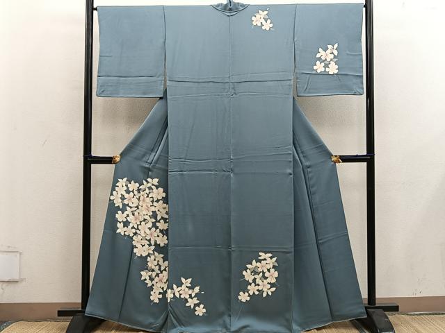 平和屋着物■訪問着　草花文　正絹　逸品　BAAY0066mz