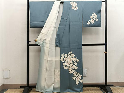 平和屋着物■訪問着　草花文　正絹　逸品　BAAY0066mz