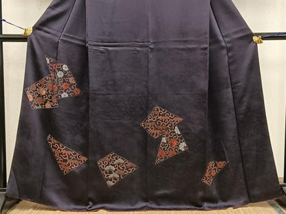 平和屋着物■訪問着　刺繍　菊唐草文　正絹　逸品　BAAY0074mz