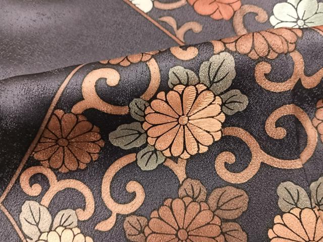 平和屋着物■訪問着　刺繍　菊唐草文　正絹　逸品　BAAY0074mz