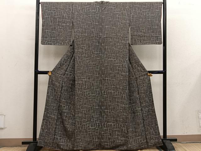 平和屋着物■上質な小紋　幾何学文様　正絹　逸品　BAAY0078mz