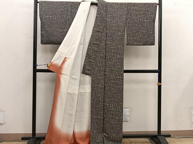 平和屋着物■上質な小紋　幾何学文様　正絹　逸品　BAAY0078mz